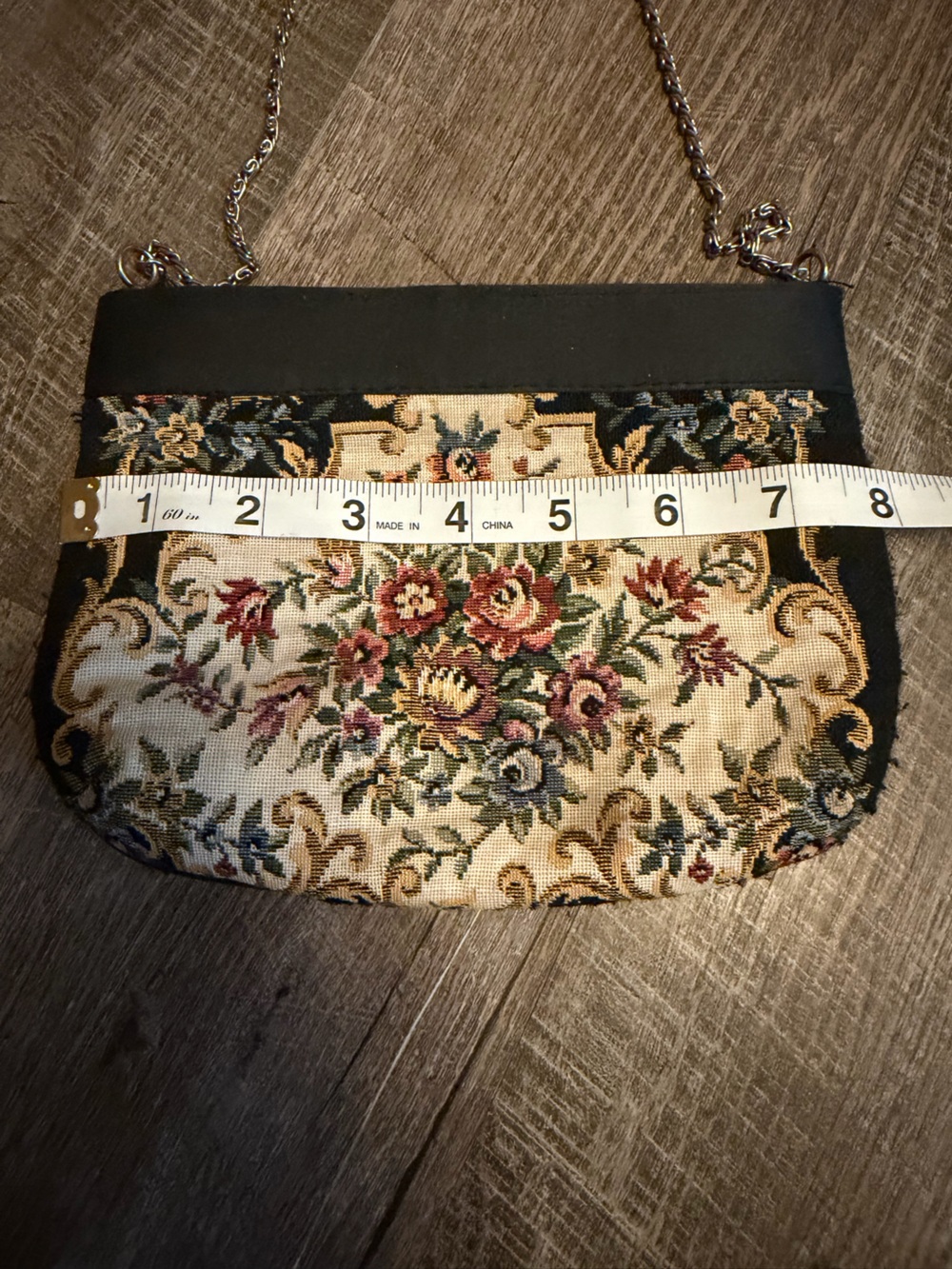 Vintage ADG Floral Tapestry Clutch with Chain Strap - Picture 7 of 7